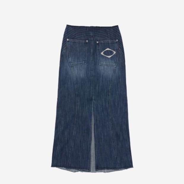 미스치프 MAXI DENIM SKIRT_INDIGO 데님 롱스커트