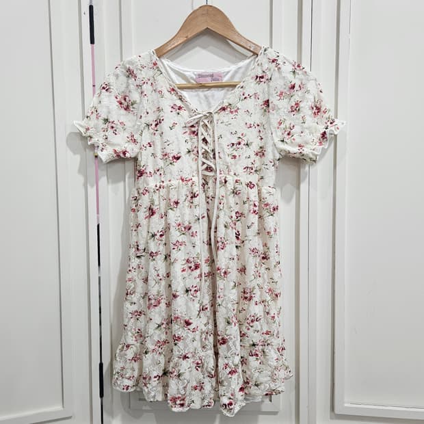 플라워 레이스 코르셋 원피스