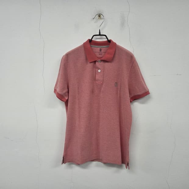 브루넬로쿠치넬리 매장판 로고 남성 반팔 티셔츠 폴로 카라티 M 핑크