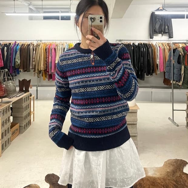 BEAMS fair isle knit 빔즈 페어아일 니트