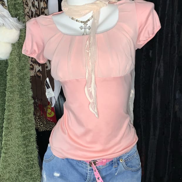 나나 하치st 순정만화핏 핑크 퍼프 반팔