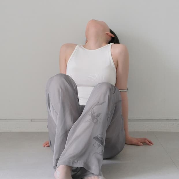 샵디파블로 그레이 시스루 팬츠