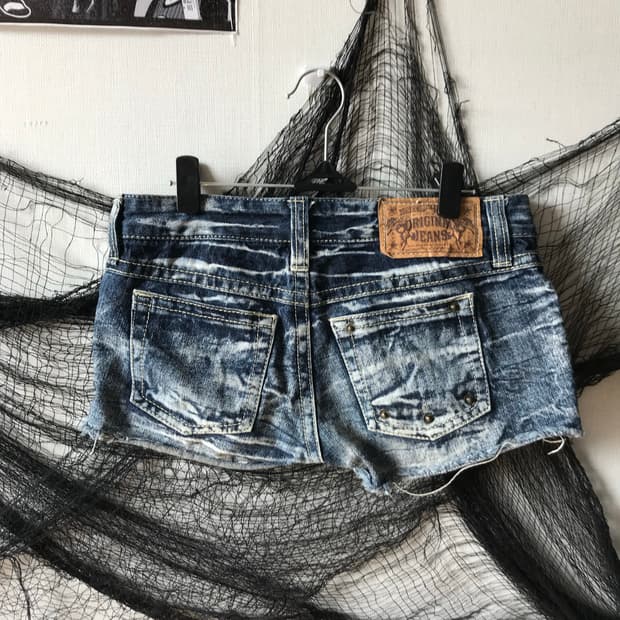00s mood studs detailed denim shorts 