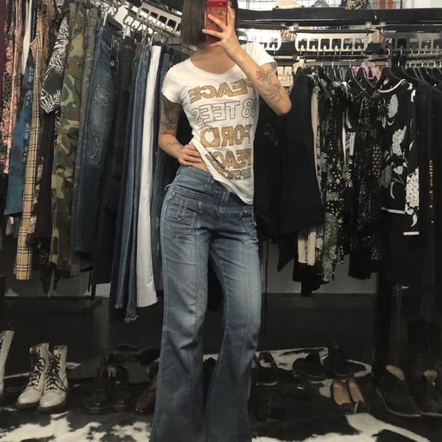 스터드 포인트 워싱 부츠컷