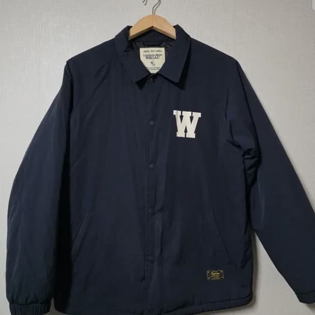 WHOAU 후아유 네이비 코치 경량패딩 자켓 W로고  사이즈 100