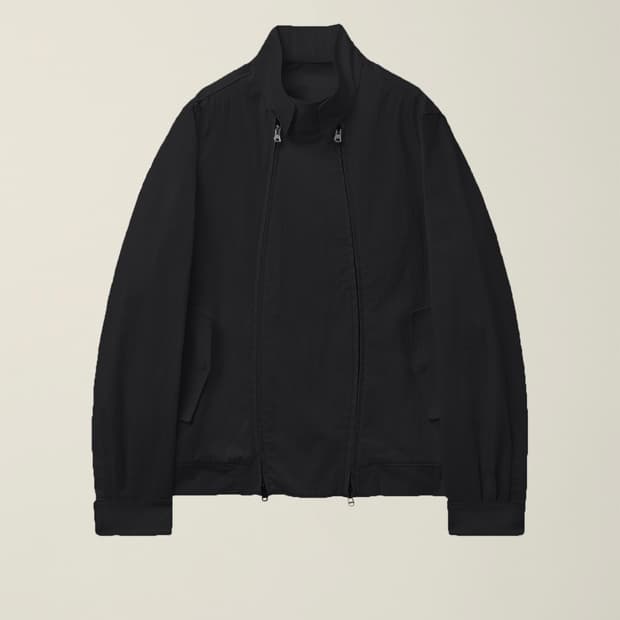 DOUBLE ZIP HARRINGTON JACKET BLACK