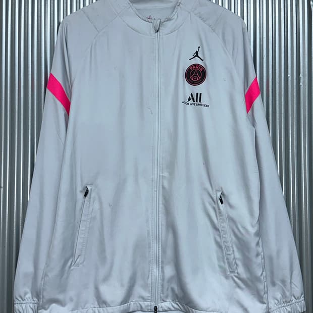 (105) 나이키 조던 x 파리 생제르맹(PSG) 앤썸 트랙 자켓 화이트