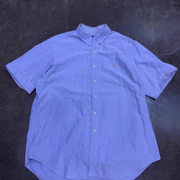 폴로 랄프로렌 컬러 포니 자수 클래식핏 옥스포드 반팔셔츠 XL
