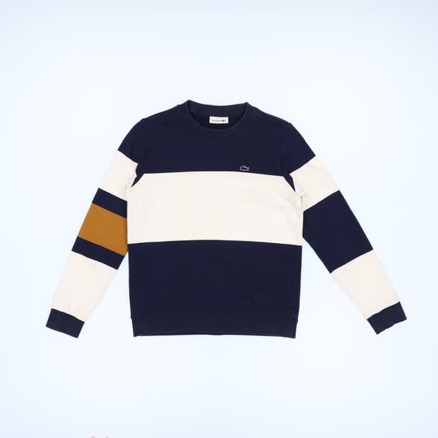 [38] 라코스테 배색 라운드 맨투맨 긴팔티 1215J2