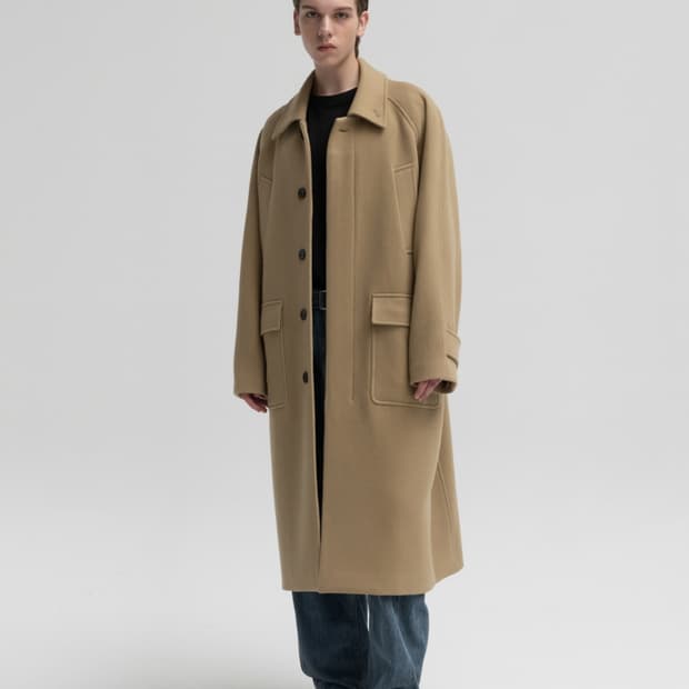 인사일런스 오버사이즈 발마칸 코트 BEIGE
