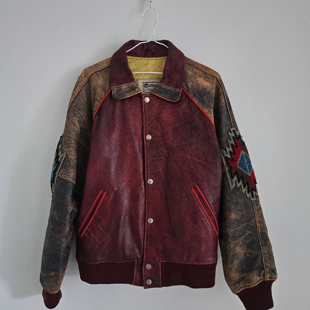 올드 아비렉스 Avirex 홀 레더 바시티
