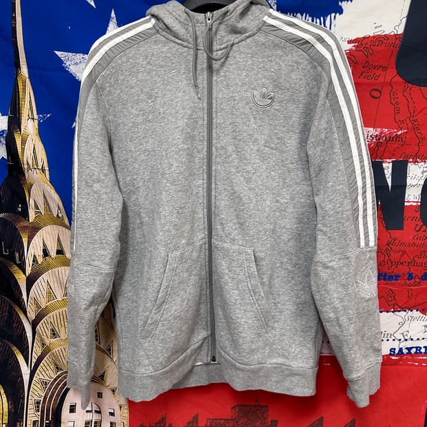 s급 아디다스 그레이 오버핏 후드집업 M95