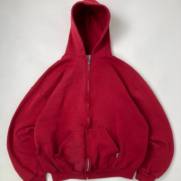 90s Russell Zip Up Hoodie (red)