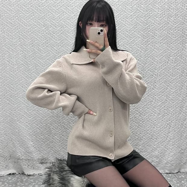 COS 코스 여리 캐주얼 부클레 니트 버튼 가디건 M C09616