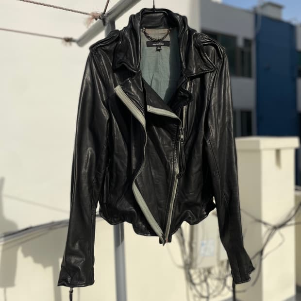 muubaa 더블 레이어드 라이더 자켓