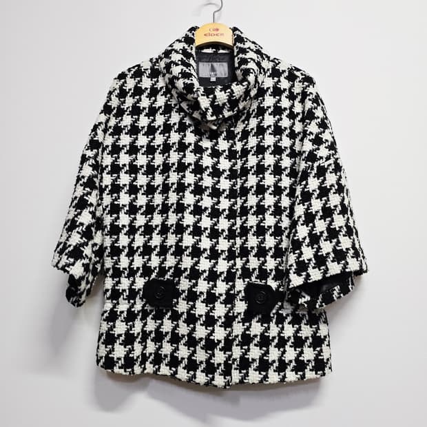 톰보이 하운드투스 트위드 하프 코트 자켓 90