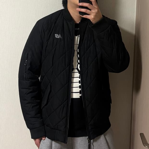 정품 뉴발란스 퀼팅 봄버 ma-1 블랙 집업 자켓 점퍼