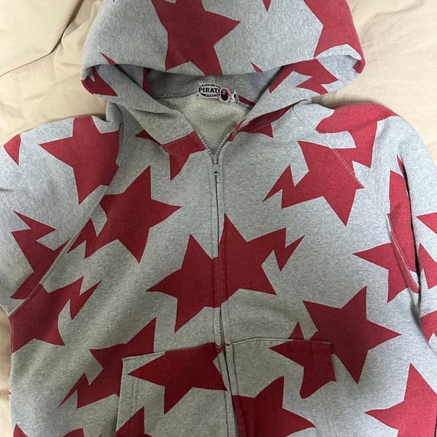 (구해요) 베이프 스타 후드집업 레드 bape
