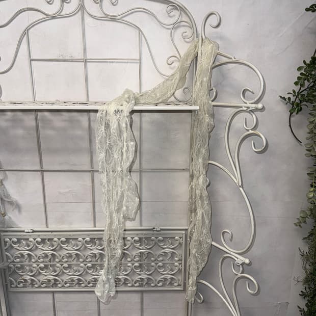 Ivory floral dot lace scarf