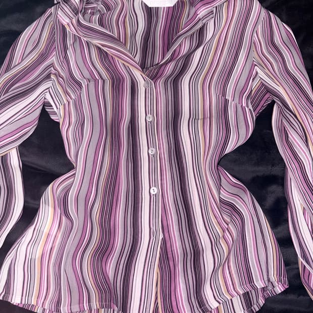 긱시크vibe 퍼플 스트라이프 셔츠