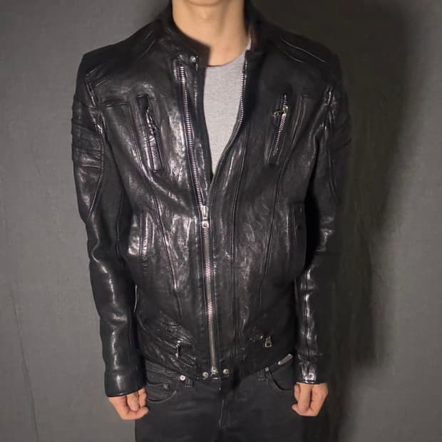 ltaly lamb skin leather jacket