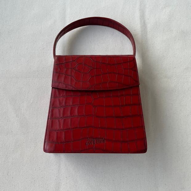 장 폴 고티에 크로커 레더 미니 핸드백