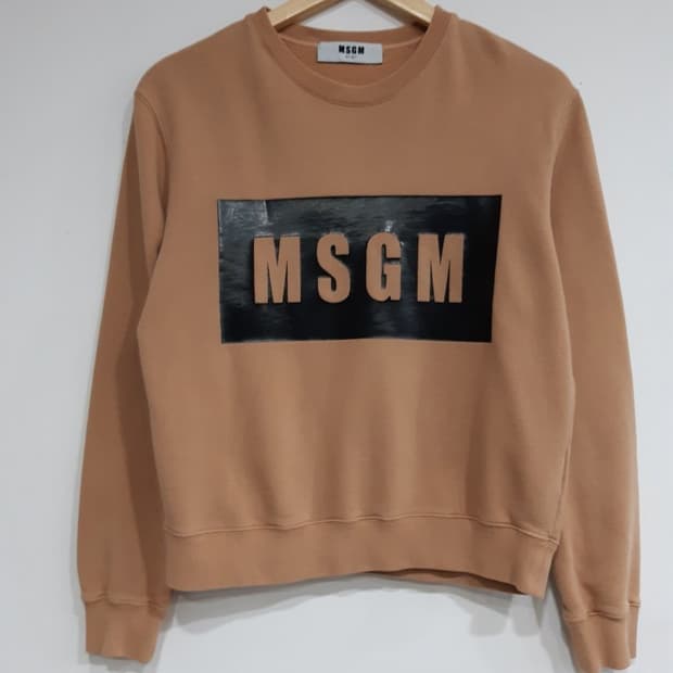 MSGM 로고 맨투맨 베이지xs
