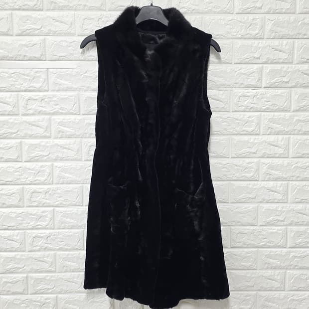 택포) 벨라디 터치 통밍크 롱조끼 55