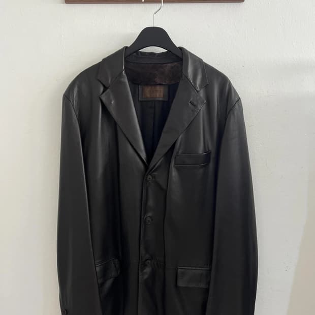 로에베 레더 블레이저 