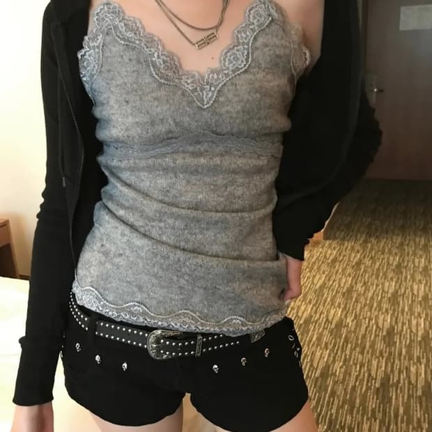 쿄이 whisper lace sleeveless 레이스 슬리브리스 나시