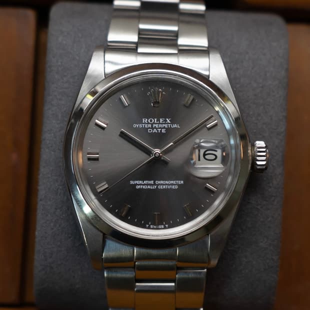 롤렉스 오이스터 퍼페츄얼 데이트 1500 메탈릭그레이 빈티지 시계