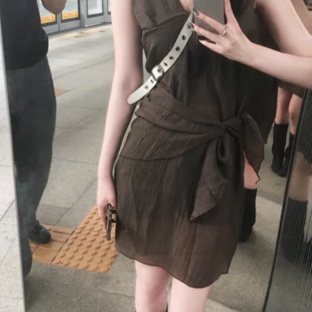 레이어드 랩 원피스