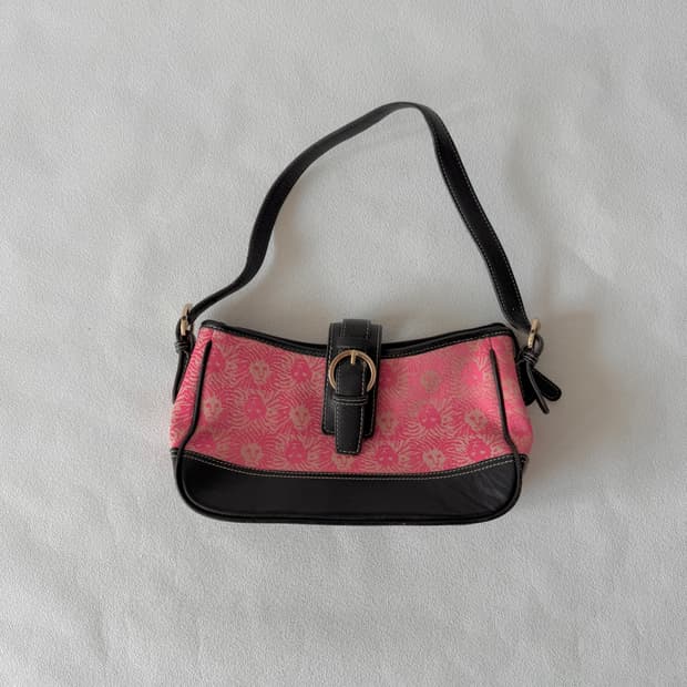 앤클라인(Anne Klein) 코튼&레더 숄더백