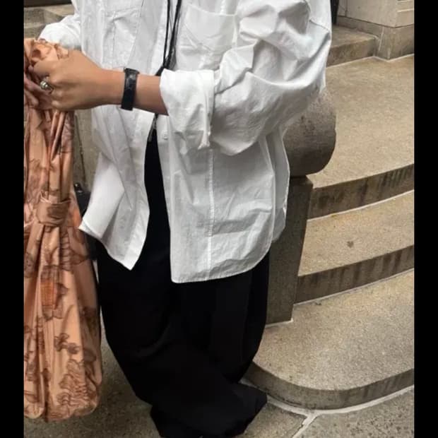 ETHOS 에토스 포켓 스티치 셔츠 화이트