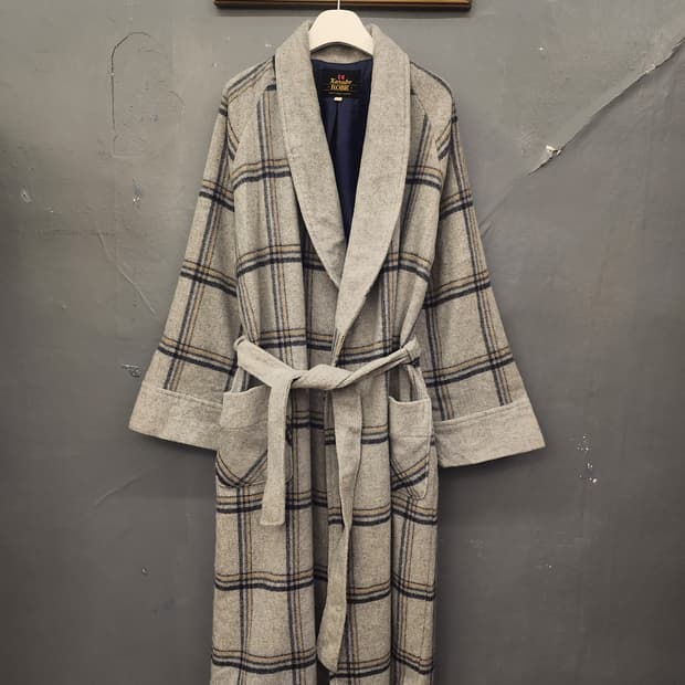 일본빈티지 체크로브가운