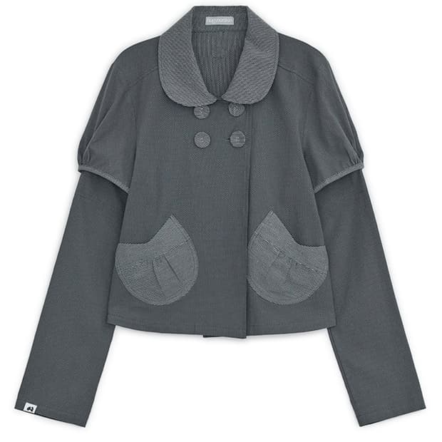허그유어스킨 Detachable round jacket (Charcoal