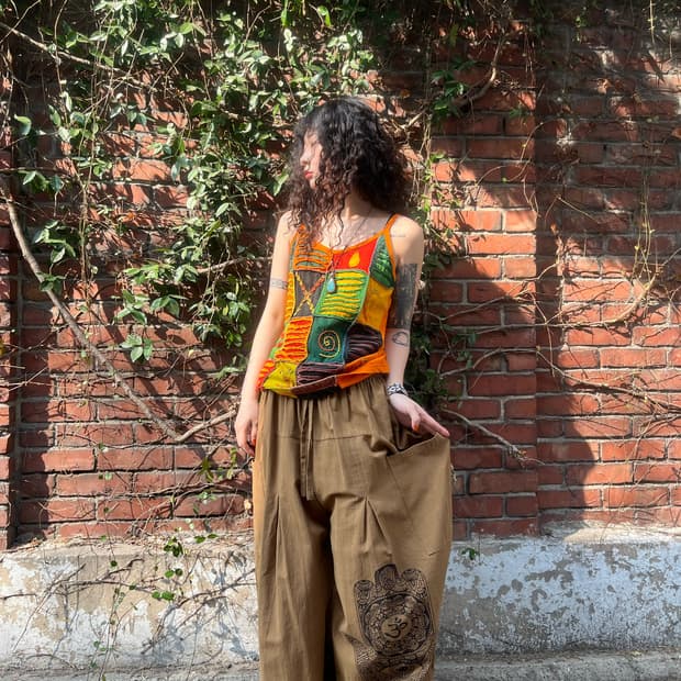 히피 문양 팬츠