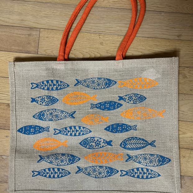 [새상품]인도 물고기 패턴 에코백