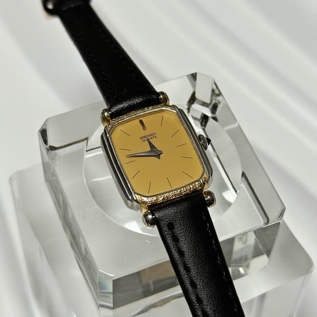 80s90s 빈티지 세이코 골드 텍스처 베젤 콤비 워치