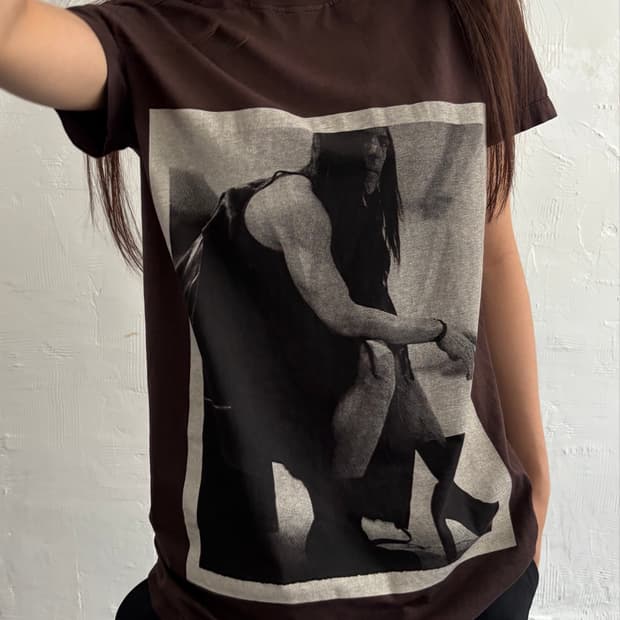 Rick Owens 릭 오웬스 다크쉐도우 다크 앰버 포토 프린팅 티셔츠
