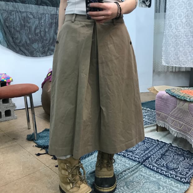 ihr 턱 코튼 스커트 