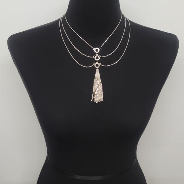 layered tassel necklace