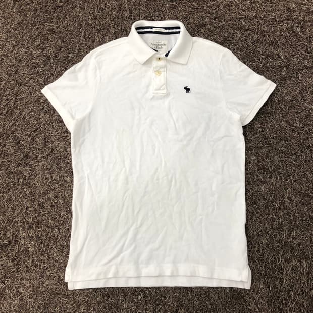L 아베크롬비 화이트 카라 PK 반팔 티셔츠