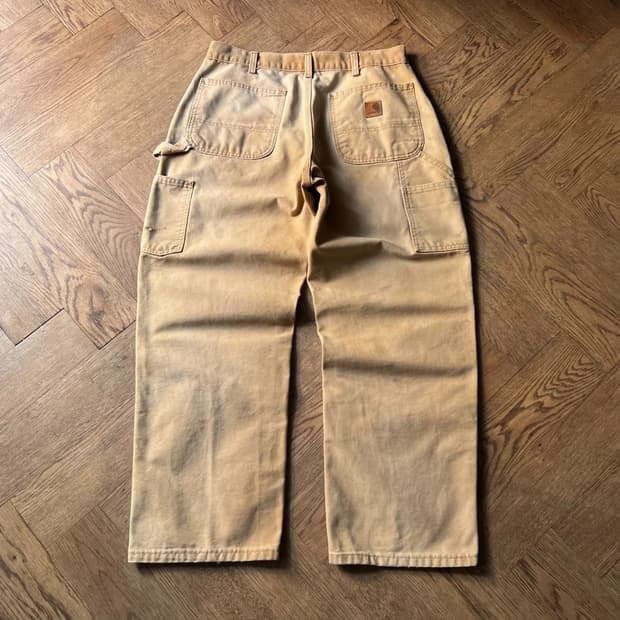 [32]칼하트 USA 빈티지 페이딩 브라운 싱글니 카펜터 워크 팬츠