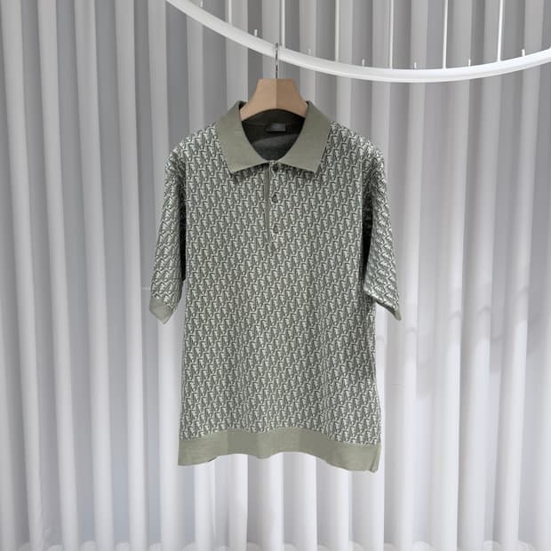 (A+/XL) / 디올 오블리크 폴로 반팔 셔츠 올리브그린