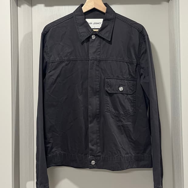 아워레가시 hidden zip 자켓 washed black