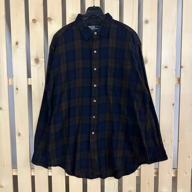 (XL) 폴로 랄프로렌 브라운 체크셔츠