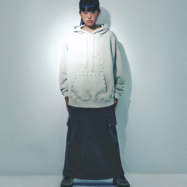 새상품 ISTKUNST 99 펑크 아플리케 후드티 L
