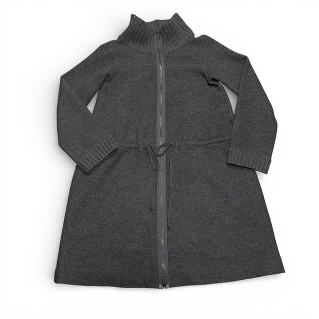 66 DKNY 그레이 울 롱 가디건 니트집업