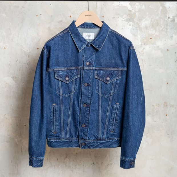 시오타 4 pocket 데님 자켓 Dark blue damaged